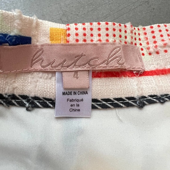 Anthropologie Hutch Willem A-Line Midi Skirt-Stripe-Women 4-Boho-Black-White-Red - Picture 7 of 12